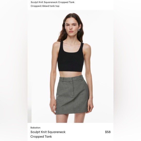 Babaton Sculpt Knit Squareneck Cropped Tank - Picture 4 of 5